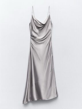 Silver Satin Silver Dress